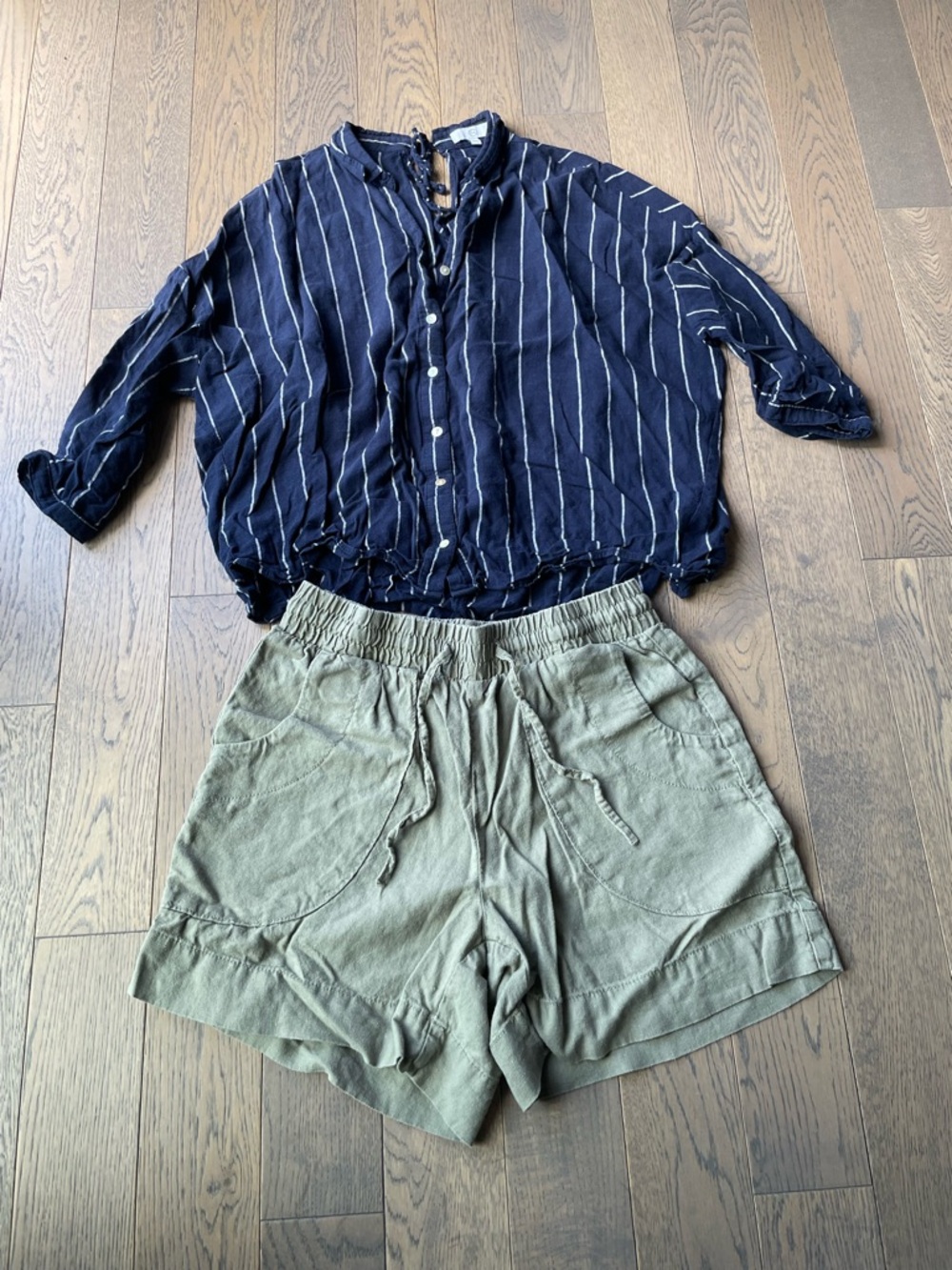 High-Waist Olive Green Women's Drawstring Shorts